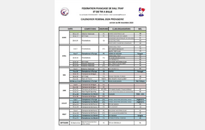 calendrier Fédérale 2024 provisoire
